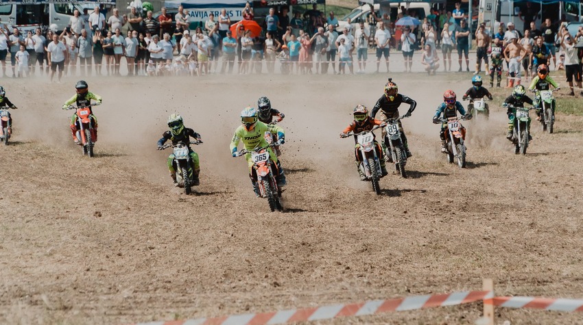 PHOTO COLLAGE FROM THE FAMOUS MOTORCYCLE RACE IN ROGATICA