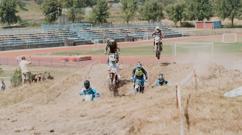PHOTO COLLAGE FROM THE FAMOUS MOTORCYCLE RACE IN ROGATICA